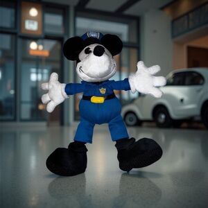 Micky Mouse Plush Disney Beanbag NYPD 55th Police NYC 10” P27
